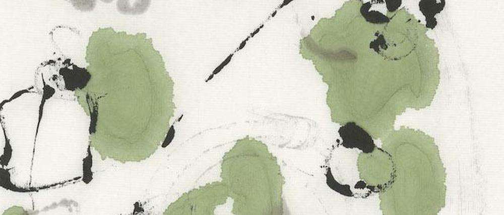 Songwen Sun-von Berg: "Frühlingsbild grün 3", 2019, Tusche auf Papier 