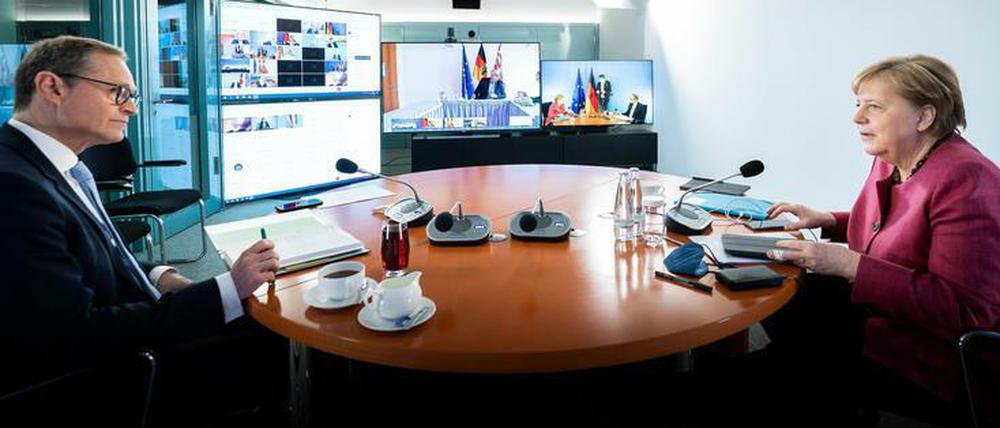 Merkel trifft sich mit den Ministerpräsidenten zum Impfgipfel.
