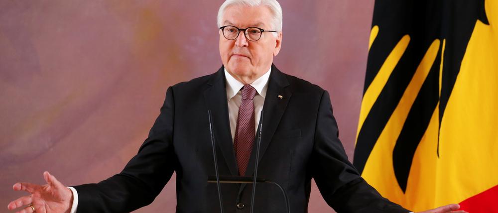 Hier stehe ich und will nicht anders: Bundespräsident Frank-Walter Steinmeier bei seiner Erklärung am Freitag.