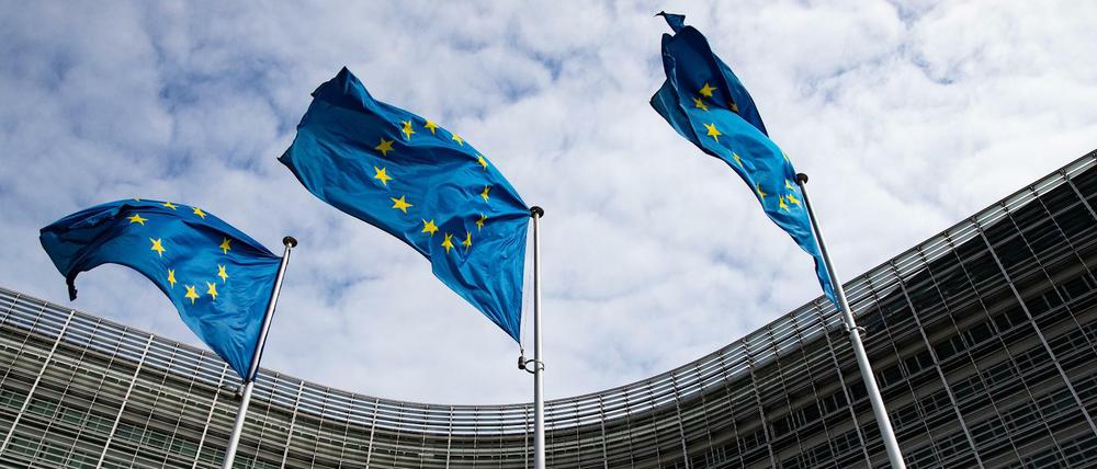 Europaflaggen vor dem Sitz der Europäischen Kommission in Brüssel (Archivbild) 
