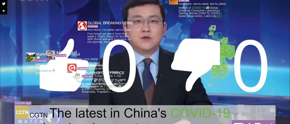 Marc Lee verwebt in seinem „Corona TV Bot“ Nachrichten sowie aktuelle Twitter- und Youtube-Meldungen zu einer wilden TV-Show.