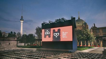 Neuer Spielort. Das Freiluftkino auf der Museumsinsel in einer Visualierung der Berlinale. 
