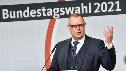 Landesvorsitzender der CDU, Michael Stübgen, spricht auf der Landesvertreterversammlung der CDU Brandenburg. 