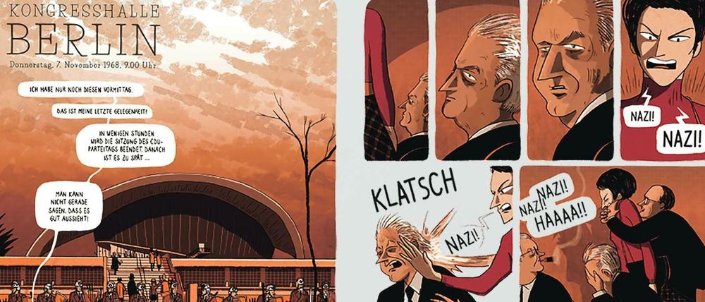 Historische Ohrfeige: Eine Szene aus „Beate und Serge Klarsfeld – Die Nazijäger“.