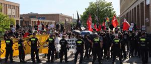 Linker Protest gegen den AfD-Parteitag im Juni 2021 in Berlin-Biesdorf.