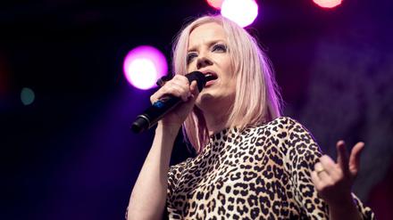Shirley Manson, die Sängerin der Band Garbage, bei einem Auftritt. 
