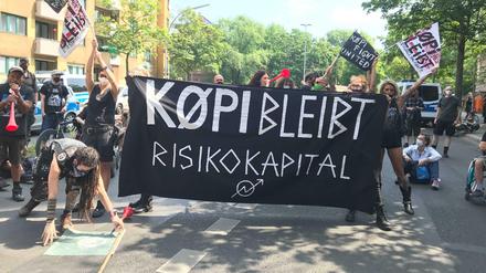 Protest für den Wagenplatz vor dem Gerichtstermin am Donnerstag.