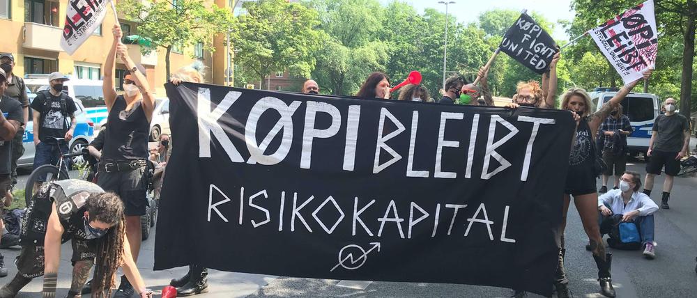 Protest für den Wagenplatz vor dem Gerichtstermin am Donnerstag.