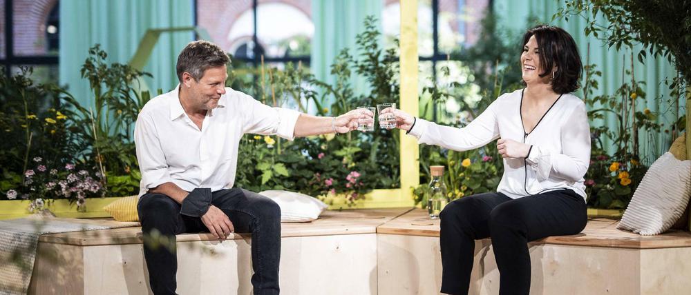 Annalena Baerbock, Co-Vorsitzende von Bündnis 90/Die Grüen und Kanzlerkandidatin, und Robert Habeck, Co-Vorsitzender der Grünen