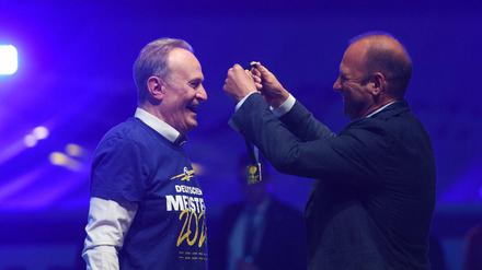 Zwei Väter des Erfolgs. Trainer Aito Garcia Reneses (links) mit Manager Marco Baldi. 