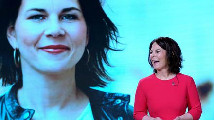 Annalena Baerbock nachdem sie mit fast 100 Prozent als Kanzlerkandidatin nominiert wurde.