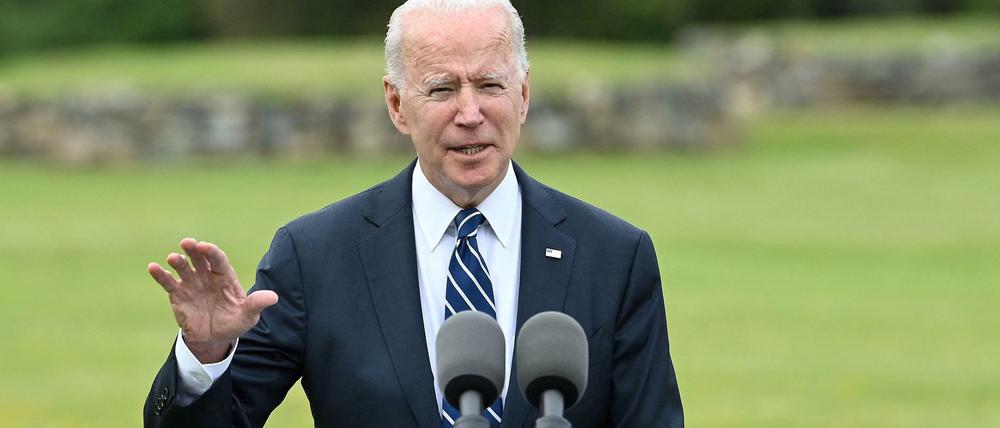 US-Präsident Joe Biden in Cornwall. 