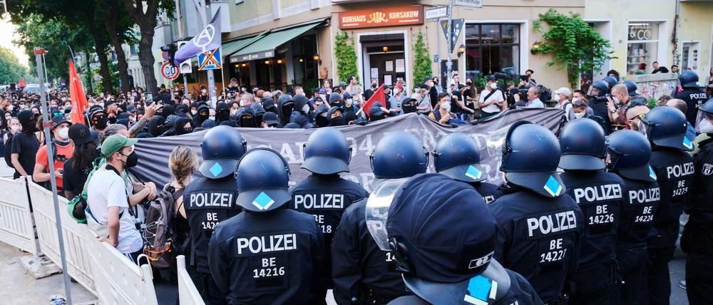 Am Donnerstagabend kam es zu einer Demonstration in Berlin-Friedrichshain. 