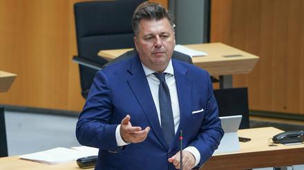 Andreas Geisel (SPD), Innensenator von Berlin, am Donnerstag im Abgeordnetenhaus.
