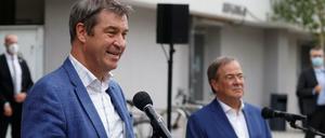CSU-Chef Markus Söder und CDU-Chef Armin Laschet demonstrierten am Sonntag Geschlossenheit.