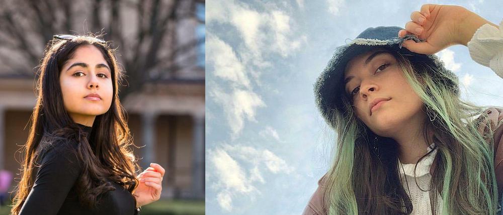 Delovan Moustafa (l.) engagiert sich beim Deutschen Roten Kreuz und schauspielert. Zaina Alkurdi ist demonstriert mit Fridays for Future.