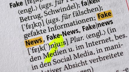 Der Begriff „Fake News“ für Falschnachrichten im Duden. 