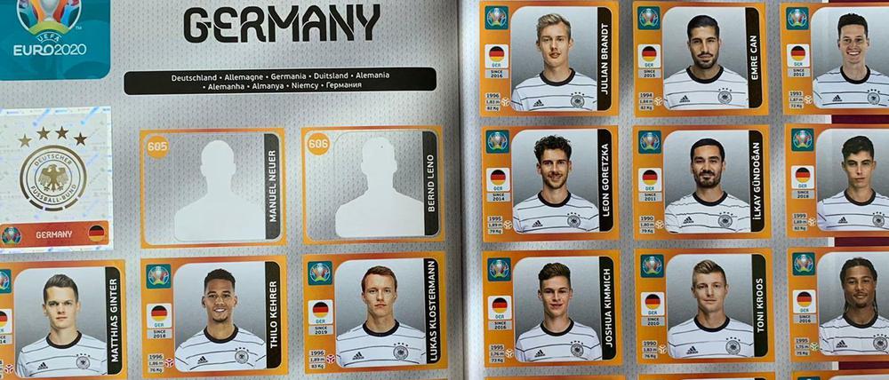 Die deutsche Mannschaft im Panini-Sticker-Album