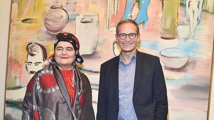Kunst oder Küche? Malerin Elvira Bach zeigt auf ihren Bildern ein ambivalentes Frauenbild. Ihre Werke sind in der Galerie Deschler zu sehen.