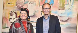 Kunst oder Küche? Malerin Elvira Bach zeigt auf ihren Bildern ein ambivalentes Frauenbild. Ihre Werke sind in der Galerie Deschler zu sehen.