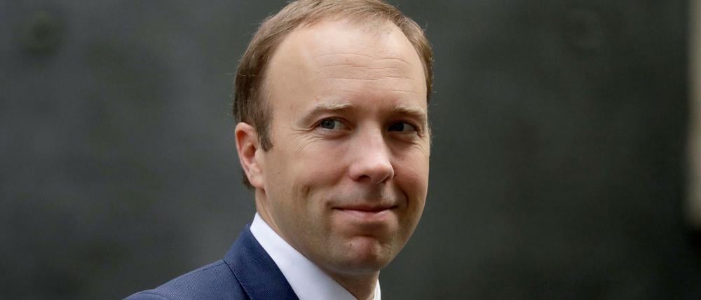 Matt Hancock, Gesundheitsminister von Großbritannien, verlässt die 10 Downing Street.