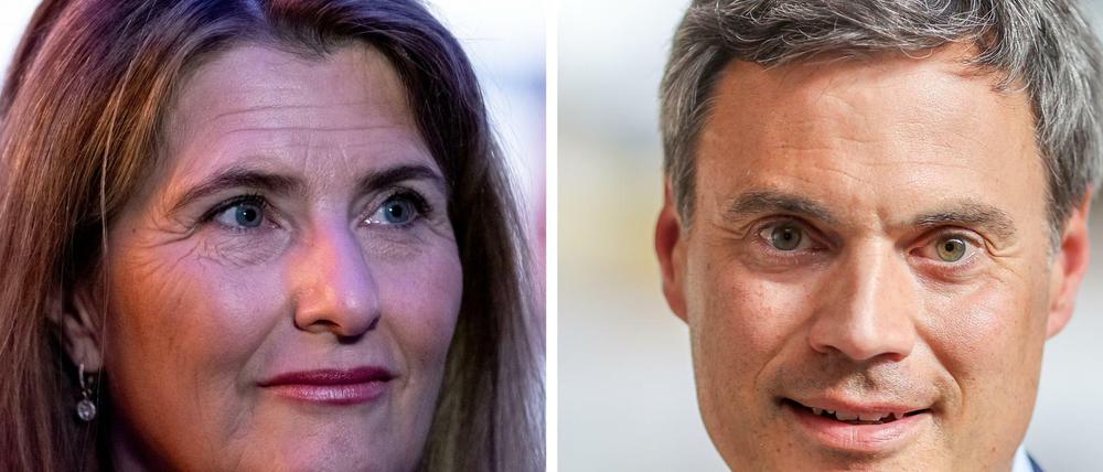 Tina Hassel, Studioleiterin und Chefredakteurin Fernsehen im ARD-Hauptstadtstudio, und Norbert Himmler, Programmdirektor ZDF, treten gegeneinander in der Wahl um das Amt des ZDF-Intendanten in Mainz an.
