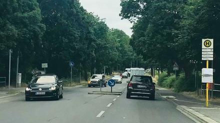 Der Havelrad- und Wanderweg in Gatow: Hier muss man von rechts nach links runter zum Wasser.