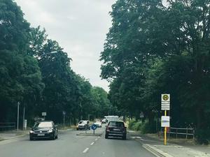 Der Havelrad- und Wanderweg in Gatow: Hier muss man von rechts nach links runter zum Wasser.