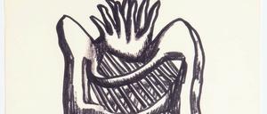 Figurative Filzstiftzeichnung von Ursula Sax aus dem Jahr 1957.