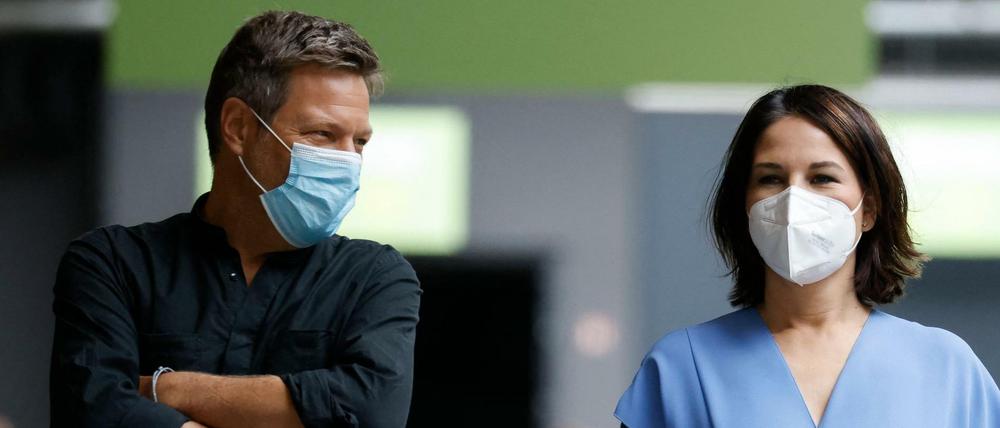 Parteichefs unter sich. Annalena Baerbock erhielt den Vorzug als Kanzlerkandidatin der Grünen gegenüber Robert Habeck.