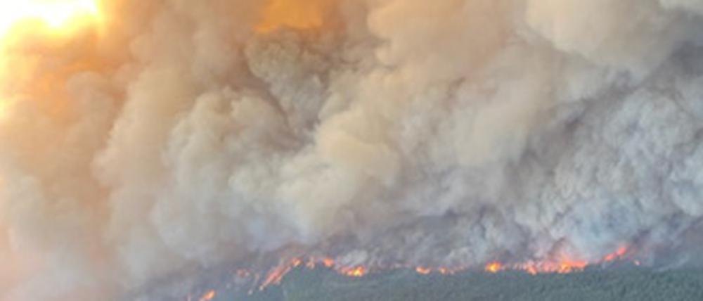 Feuer und gigantische Rauchwolken in British Columbia. Die Flammen fraßen sich bis zum Ort Lytton.