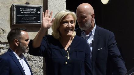 Die Parteichefin des „Rassemblement National“, Marine Le Pen, am Samstag in Perpignan. 