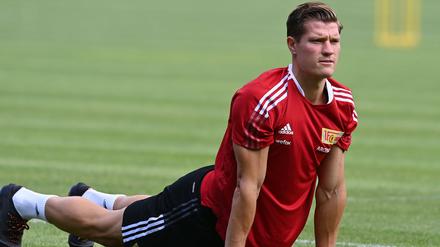 Neuzugang Kevin Behrens im Trainingslager des 1.FC Union in Bad Saarow.