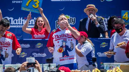 Sieger beim Wettessen in New York: Joey Chestnut
