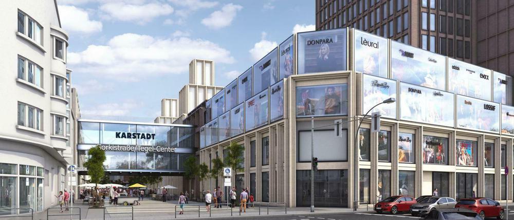 Die Fußgängerzone als Simulation - hier noch mit Karstadt.