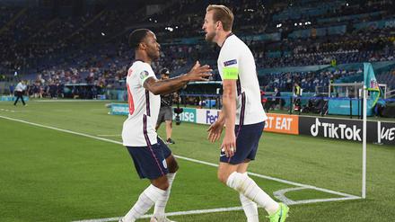 Raheem Sterling und Harry Kane beim Spiel gegen die Ukraine.