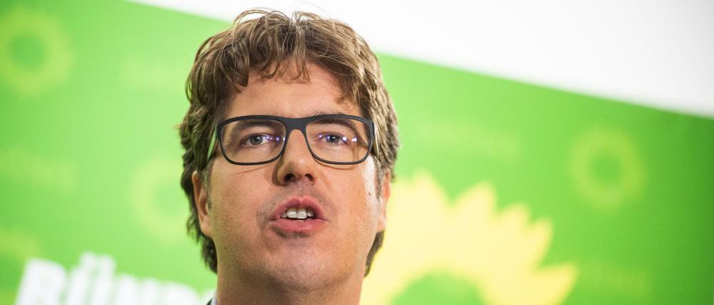 Michael Kellner, Politischer Bundesgeschäftsführer, spricht in Berlin über das Wahlkampfmanagement der Grünen. 