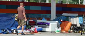 Ohne Wohnung in Lichtenberg - auch das ist Berlin.