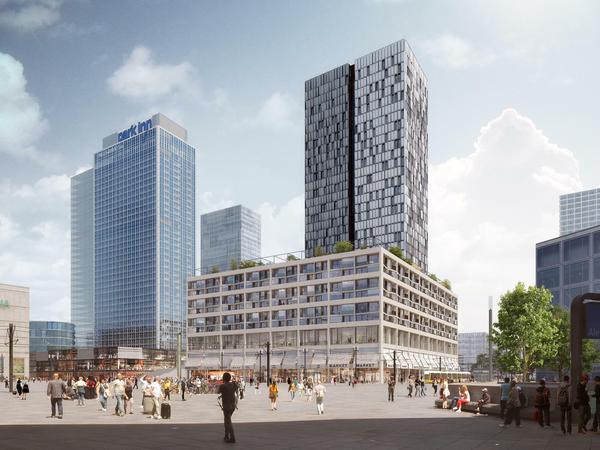 Weniger ausgefallen: die Covivio-Planung neben dem "Park Inn".