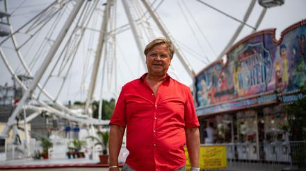 Michael Roden, Vorsitzender des Schaustellerverbades Berlin, hat seine Zuversicht nicht verloren.