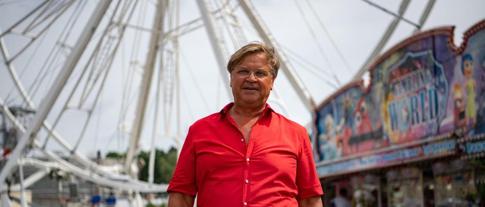 Michael Roden, Vorsitzender des Schaustellerverbades Berlin, hat seine Zuversicht nicht verloren.