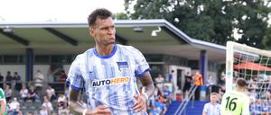 In Torlaune: Davie Selke.