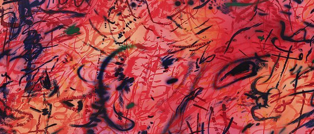 Das große Format „Fourth Seal“ (170 x 208 cm) stammt aus Mehretus vierteiligem Zyklus „Slouching towards Bethlehem“.