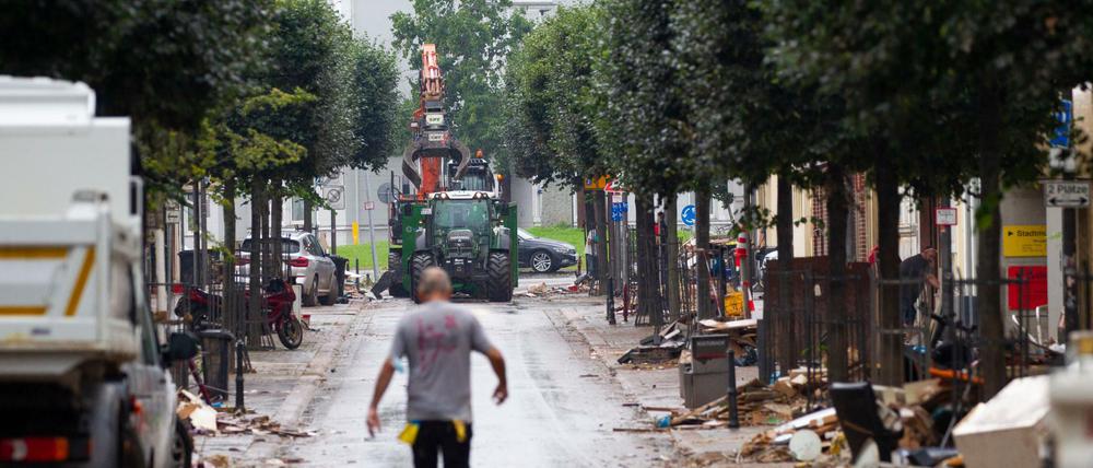 Nach der Unwetter-Katastrophe in Nordrhein-Westfalen hat es erneut in Euskirchen geregnet.