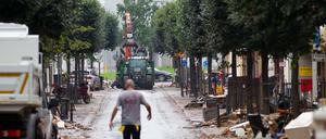 Nach der Unwetter-Katastrophe in Nordrhein-Westfalen hat es erneut in Euskirchen geregnet.