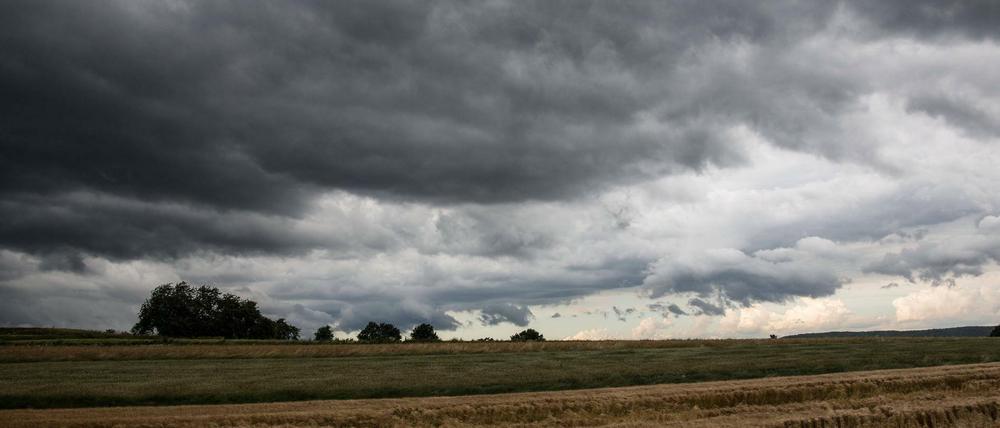 Unwetterwolken über Deutschland.