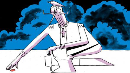 Wilhelm II. in einer Szene aus Jan Bachmanns Graphic Novel "Der Kaiser im Exil".