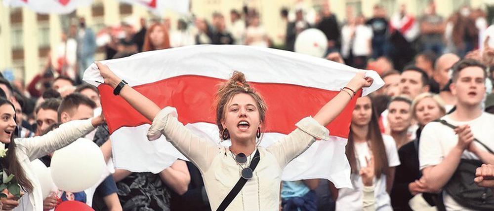 Gegen Wahlfälschungen in Belarus gingen im August 2020 in Minsk Zehntausende auf die Straße.