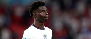 Bukayo Saka nach seinem verschossenen Elfmeter.