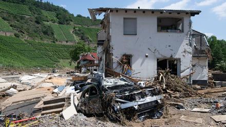 Ein komplett zerstörtes Haus in Marienthal im Ahrtal. 